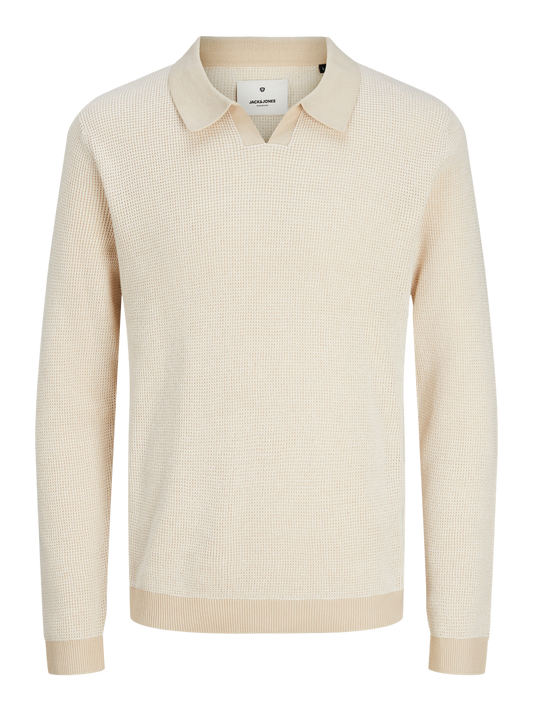 JPRBLABANI Knit Polo-Shirt - Summer Sand