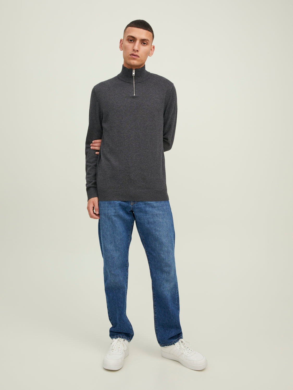 JJEEMIL Pullover - Dark Grey Melange